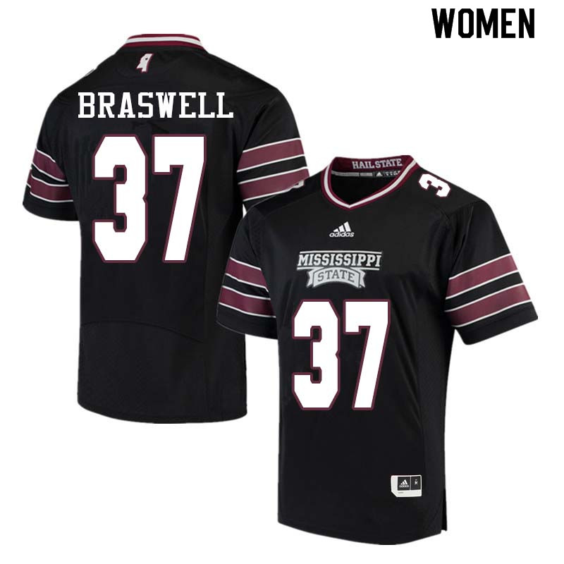 Women #37 Trey Braswell Mississippi State Bulldogs College Football Jerseys Sale-Black